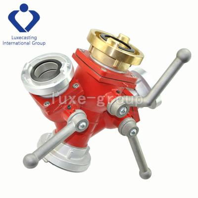 China Fire Fighting Water / Liquid Transport LUXE gate valve for fire trucks hose layflat hose with two diverter and three diverter Hydranten standrohr for sale