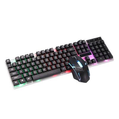 China FC7088 USB 104 Keys Waterproof Wired Gaming Keyboard Mouse Combos With RGB Rainbow Light For Computer for sale