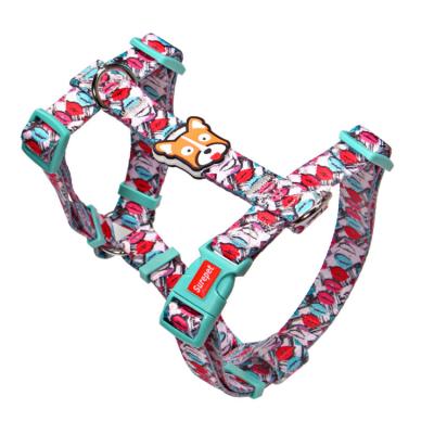 China Dropshipping Pet Product Viable Style Printed Adjustable Dog Harness for sale