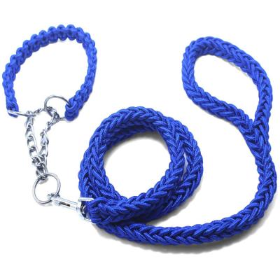 China China Sustainable Factory Stocked Durable Braided Pet Rope Dog Leash And Martingale Collar Set for sale