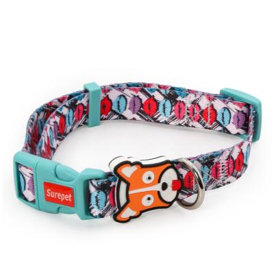 China DETACHED Dog Accessories Factory China Adjustable Pattern Printed Dog Collar Wholesale for sale