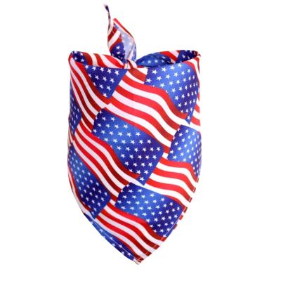 China Custom Wholesale Washable Triangle Pet Apparel And Accessories American Flag Printing Bandana For Pet for sale