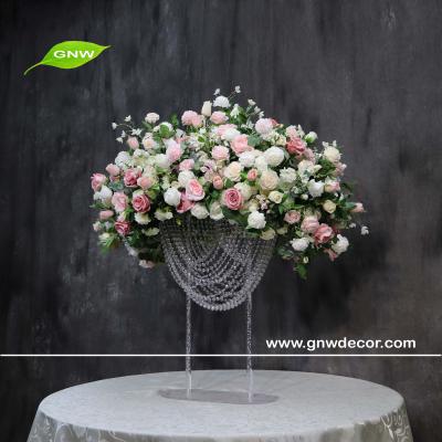 China Artificial Floral Design Silk Back GNW Ceremony Creative Ceremony Rose Flower Runner Wedding Party Pampas Bouquet Table Centerpiece for sale