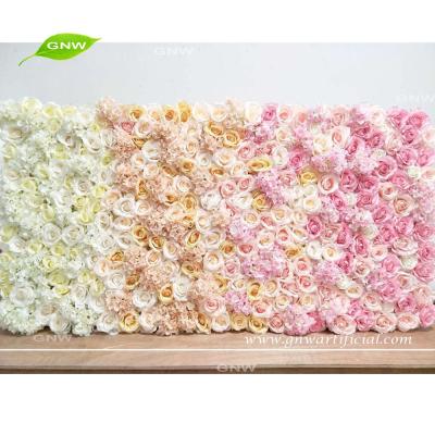 China GNW FLW1707024 Eco - Friendly Gradient Color Artificial Wedding Flower Wall For Decoration for sale