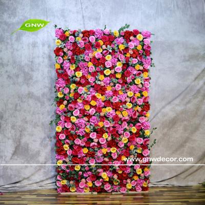 China Colorful Customized Natual Touch GNW Fabric Flower Flower Wall To Wedding Decoration for sale