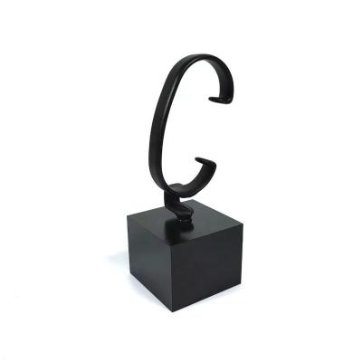 China Wholesale Custom Watch Display Dipping C-Ring More Size Can Chose High Quality 10mm Acrylic Matte Black Watch Stand Block for sale