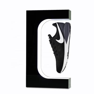 China Block Can Factory Customized Customized Logo Removeable Accept 1pcs White And Black RGB Acrylic Stand Levitating Shoe Float Display Stand for sale