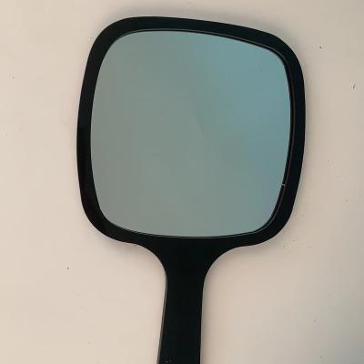 China Simple and elegant black and white color personalized with round handle travel pocket can be printed with logo acrylic beauty mirror for sale