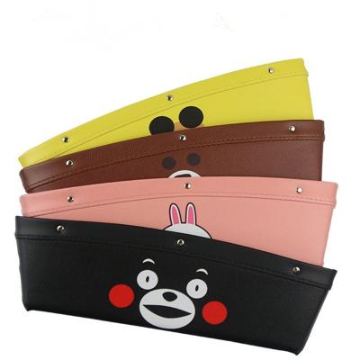 China Cute Multi-Function PU Leather Universal Kids Design Car Front Seat Side Isofrequency Booster Bag Storage Stuff Organizer Bag for sale