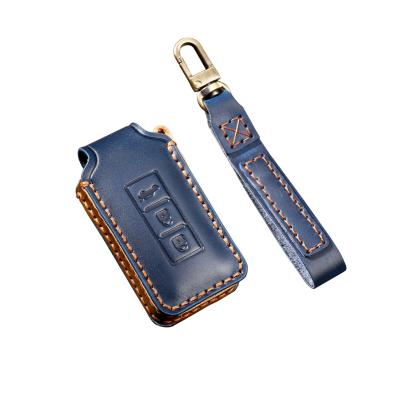 China PU Leather Protector 2021 Amazon Top Sales Car Key Cover Signal Blocker Case Punch Bag Genuine Leather Material for sale