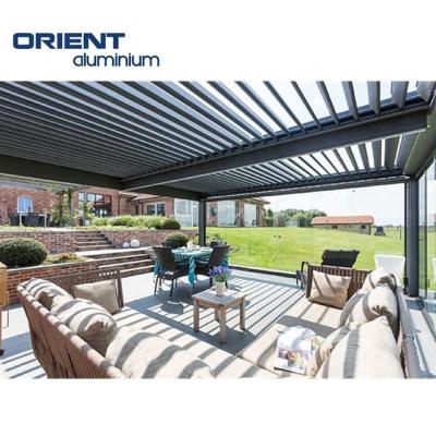 China PVC Motorized Outdoor Modern Aluminum Louvre Roof Gazebo Bioclimatic Pergola For Sunshade for sale