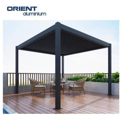 China Easily Assembled Aluminum Pergolas of Sliding Roof Louvered Pergolas and Aluminum Louvered Roof Slatted Gazebo for sale