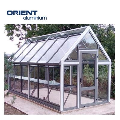 China Easily Assembled Direct Factory Selling Aluminum Frame Greenhouse With Polycarbonate Glass Roof Garden Morden Aluminum Greenhouse for sale