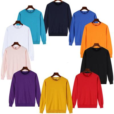 China Loose Custom Oversized Unisex Thick Round Neck Sleeve Sweatshirts Logo Printing Cotton Solid Anti-wrinkle Long Sweatshirts for sale