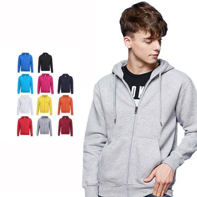 China Anti-wrinkle logo zipper custom made plain custom cotton full face zipper up hoodies street wear mens zipper up set hoodie for sale