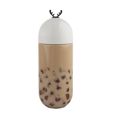 China Plastic Beverage Juice Bottles PET Milk Tea Bottle For Beverage Clear Screen Printing Customizable Screw Cap Freight Collect for sale