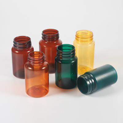 China Colorful Pharmaceutical Packaging Household Products 100Cc Plastic Packer Bottle For Vitamin Capsules With Aluminum Cap for sale