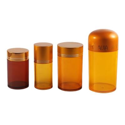 China Wholesale Medicine PET Pill Bottle Plastic Orange Capsule Bottle For Health Care Supplement for sale