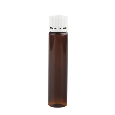 China Medicine Amber Color Cylinder Plastic Bottle small size for oral liquid medicine with screw cap for sale