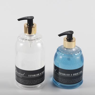 China High Quality Custom Cosmetics Cosmetics Containers And Packaging Plastic Hand Wash Bottles With Gold Pump for sale