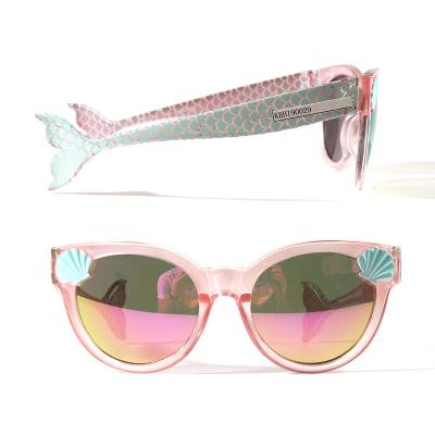 China 2021 fashion sunglasses YJ funny cute pink fish tail the new measurement of children's sunglasses for sale