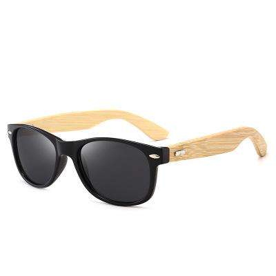 China New Square High Quality Men's Wooden Temple Sun Glasses Plastic Bamboo Wooden Framed Eyewear for sale