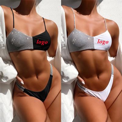 China Plus Size Customized Sexy High Quality Shiny Fabric Swimsuit Bikini For Women Swimwear for sale