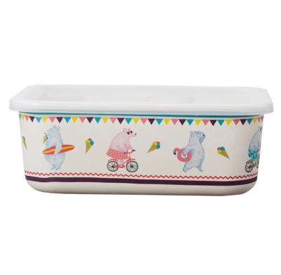 China Viable Large Capacity Biodegradable Bamboo Fiber Cartoon Printing Lunch Box Bento Box Storage Box Food Container for sale