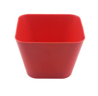 China Modern Heavy Duty Biodegradable Square Shape Indoor Plant Pots Natural Bamboo Fiber Garden Flower Pots Green Planters for sale