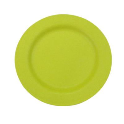 China Eco-friendly Natural Bamboo Stocked Fiber Dinner Dish 7.8inch Round Shape Pure Kitchen Dish Color Shallow Dinner Dish for sale