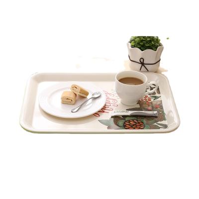 China 2021 Viable New Design Decal Printing Eco-Friendly Rectangle Food Tray Plate Bio Bamboo Fiber Dinner Dish Party Bamboo Dish for sale