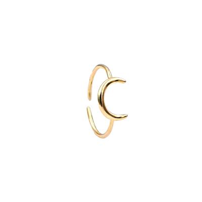 China Cheap Wholesale Popular Southeast Asia Lead Free High Quality 14K Gold Plated Simply Crescent Moon 925 Sterling Silver Ring For OE for sale