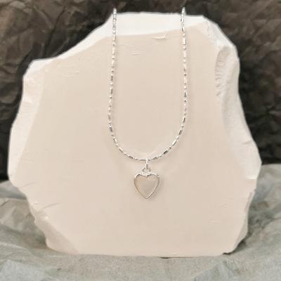 China Chain Mother Hired Lead Free Nickel Free Silver Bridal Chains Dangling 925 Pear Heart Necklace Jewelry Wedding Necklace for sale