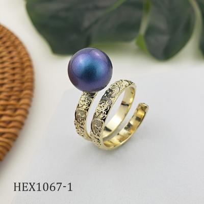 China Casual / Sporty Designer Plumeria Flower Ring Gold Plated Hawaiian Rings Jewelry Wholesale for sale