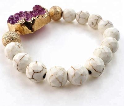 China Crystal Agate Stretch Stalactite Beaded Bracelet, Boho Stretch Beaded Bracelet for sale