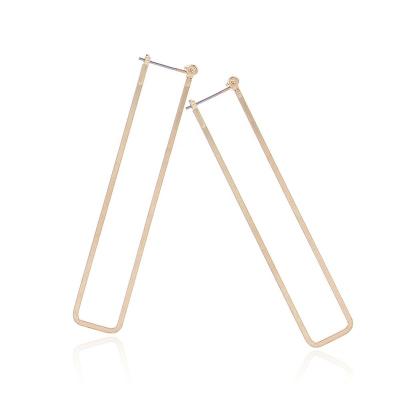 China ALLOY Gold Alloy Long Ring Earrings Rectangular Earrings Women's Punk Fashion Jewelry for sale