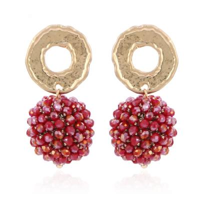 China New ALLOY crystal drop earrings crochet ball fashion dangle earrings for women 2019 for sale