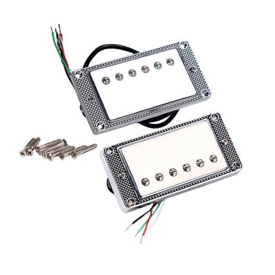 China Mini Humbucker Pickup Dupla bobina Pickups Cobertura de metal ajustável de pólo em pedaço LP guitarras elétricas à venda