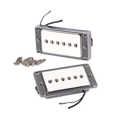 China Mini Humbucker Pickups Set com Alnico 5 Magnet Silver Color Cloth Covered Output Line à venda