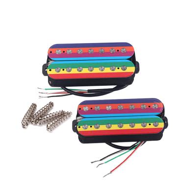 China 7 Strings Rainbow Humbucker Pickup Alnico 5 Magnet Double Coil Pickups Staggered Electric Guitar With Screws for sale