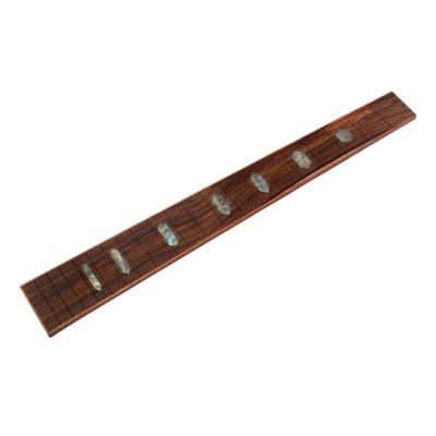 China Alnicov Rosewood Bass Guitar Fretboard Sapele inlaid With Hexagon Shell Markers for sale