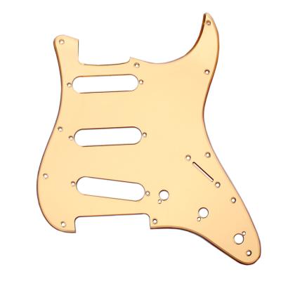 Cina Mirror Gold SSS chitarra Pickguard 11 fori Scratch Plate per USA/Mex STRATOCASTER Strat Chitarre elettriche in vendita