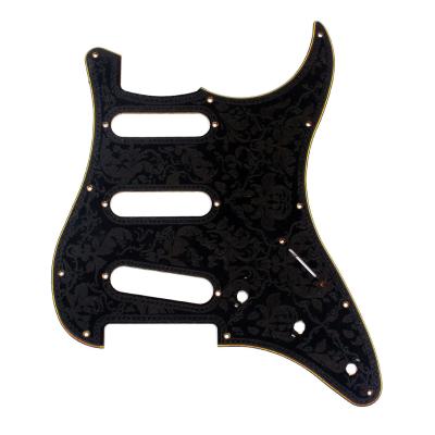 China 3Ply 11 agujeros SSS Guitarra eléctrica Pickguard tallado de la flor de raspadura de la placa para el estilo de la guitarra ST accesorios de piezas en venta