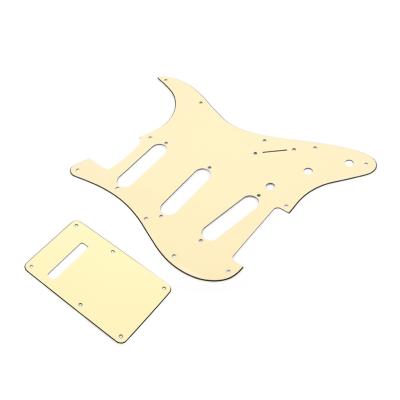 China 2.2mm Thickness Custom Stratocaster Pickguard Cream Scratch Plate Back Plate for sale