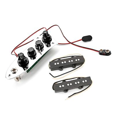 Cina Alnico 5 Jazz JB Bass Pickup Neck/Bridge And Loaded Wired Control Plate with Black Knobs Set per 4 parti di basso a corda in vendita