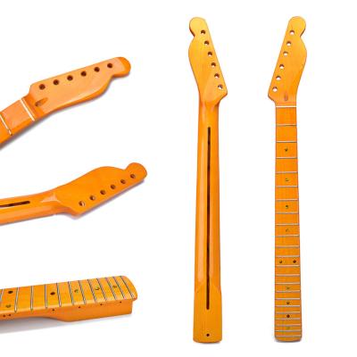 China 22 Frets Fender Telecaster Neck Replacement Glanzende elektrische gitaar Aas Hout Fingerboard Te koop