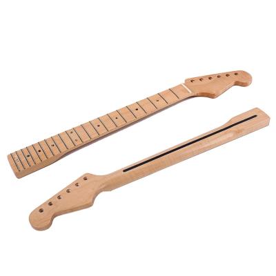 China 21 Frets Stratocaster Neck Maple Hout Elektrische gitaar Neck Vervanging Skunk Strip Verstelbare Truss Rod Te koop