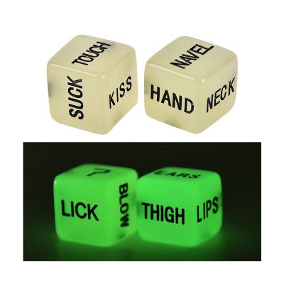 China Resin Slanty Glow Sex Dice Adult Games Toys Couple Love Dies Funny Juegos Juguetes Sexuales Lovers Dice Games Sex Game For Couples for sale