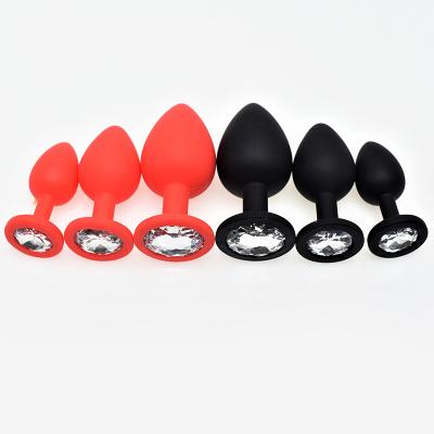 China Anal Training Sets Anal Soft Touch Silicone Diamond Butt Plug Anal Plug Sex Toys For Women Men for sale