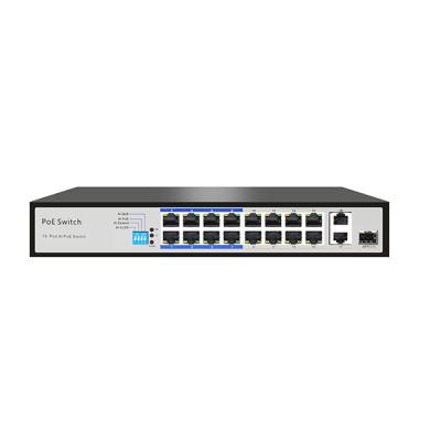 Cina POE OEM 16 Port CCTV Network Ethernet PoE Switch 100-240V 10/100/1000M For Hikvision IP Camera in vendita